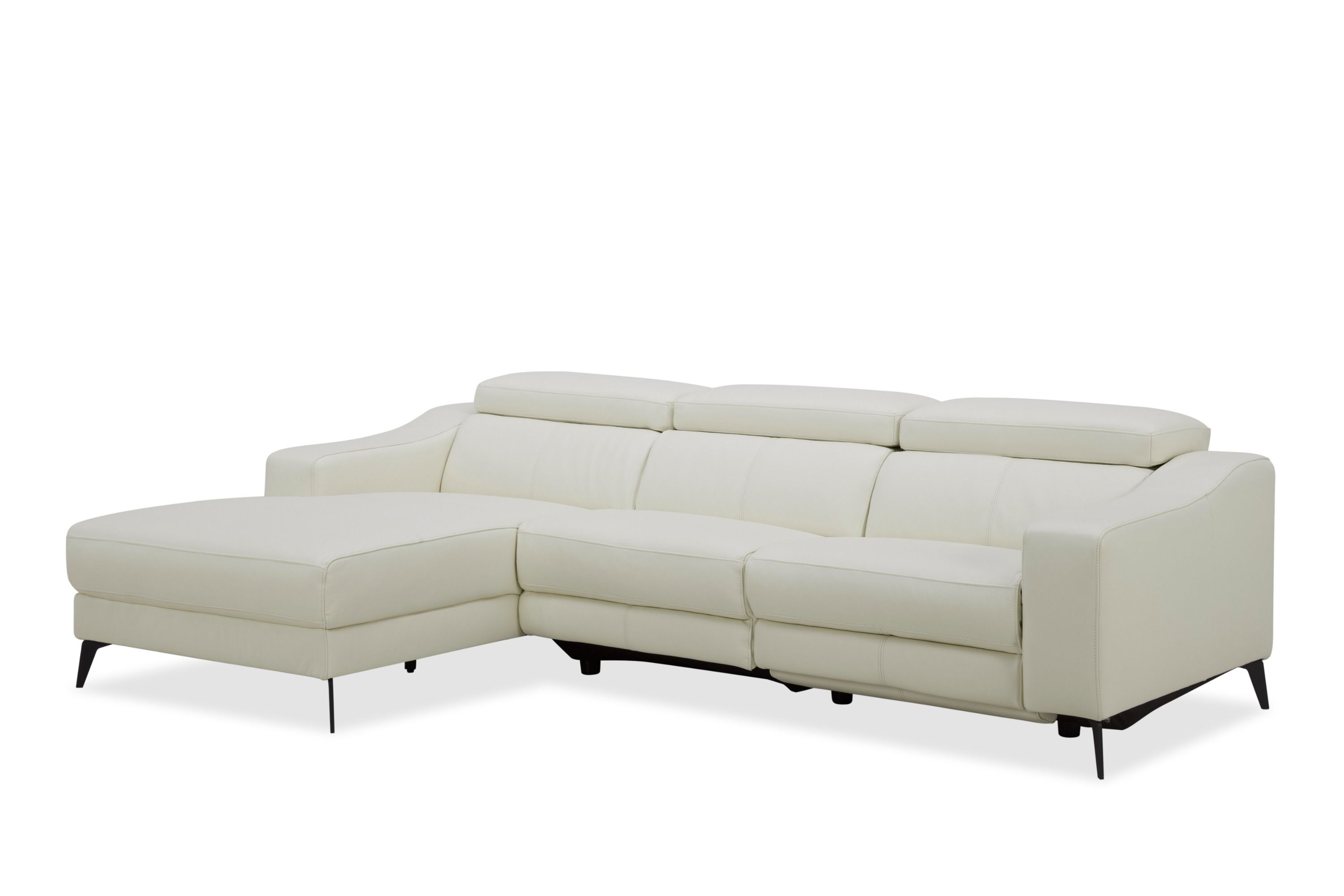 White Leather Sectional White Sofa With Chaise Lounge F092 White