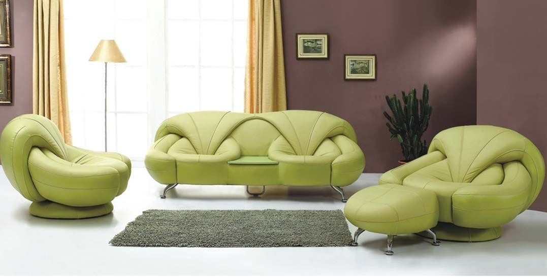 Flower Modern Green leather sofa