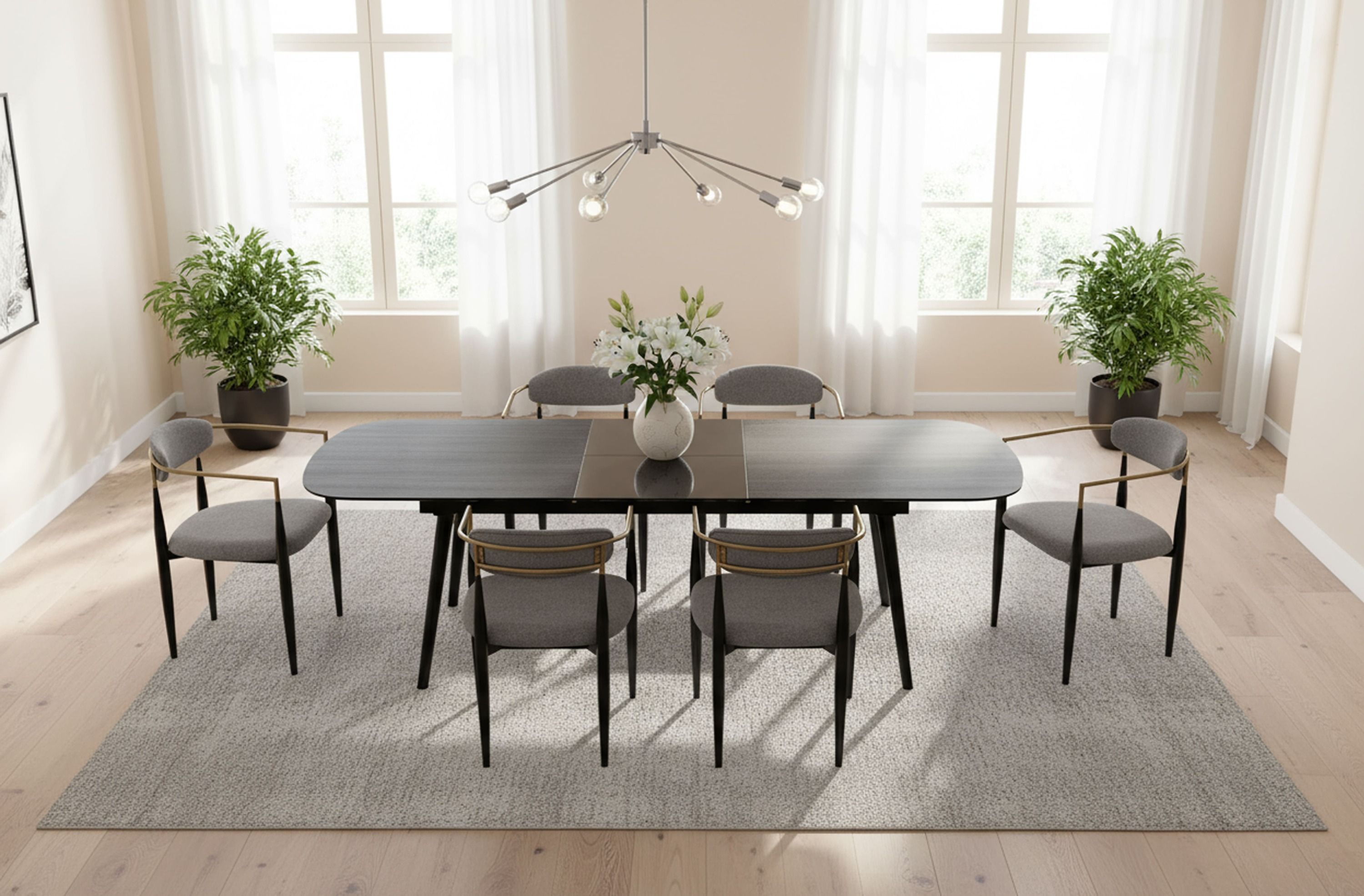 Addax - Modern Black Extendable Dining Table