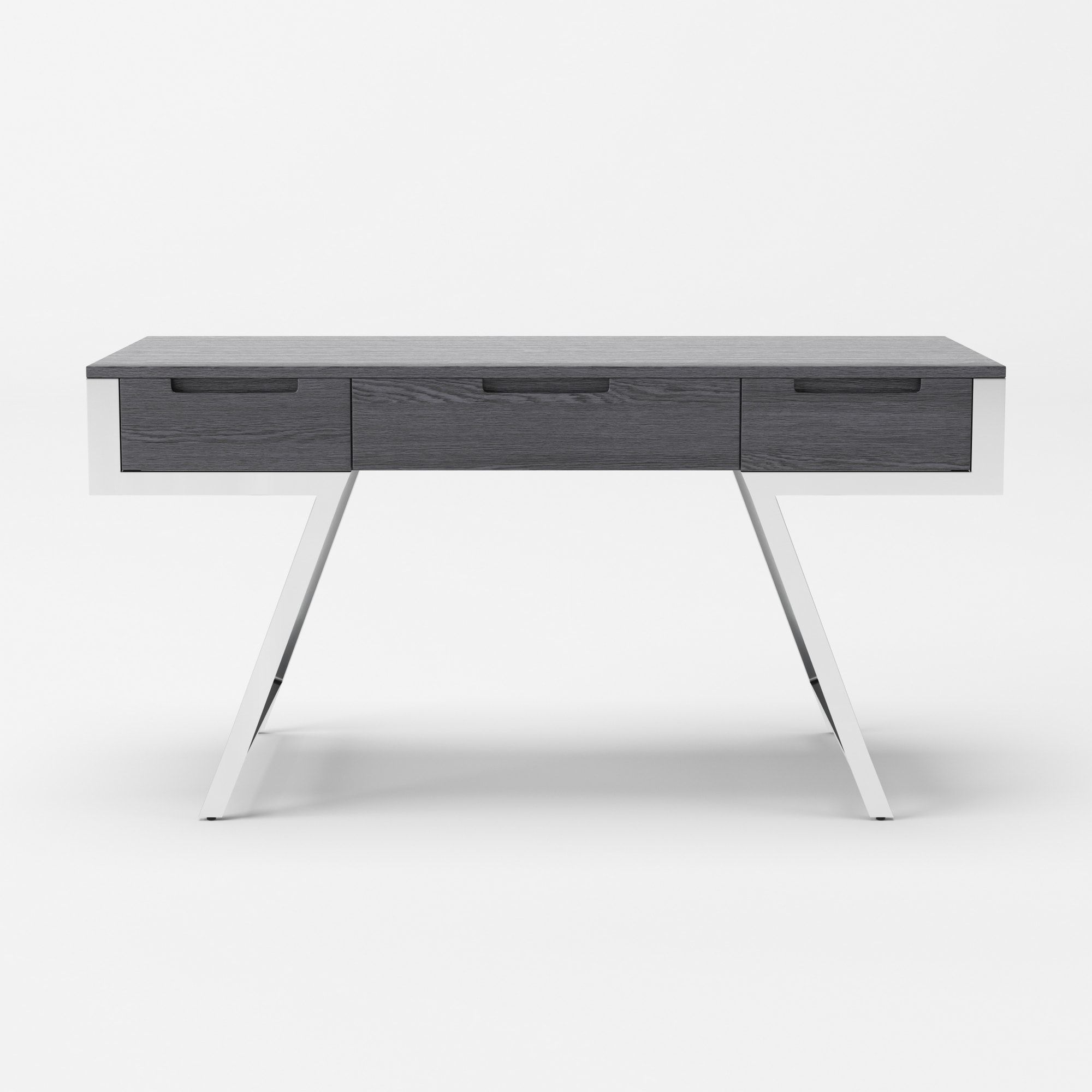 Modrest Dessart Modern Elm Grey Office Desk - Thumbnail 3