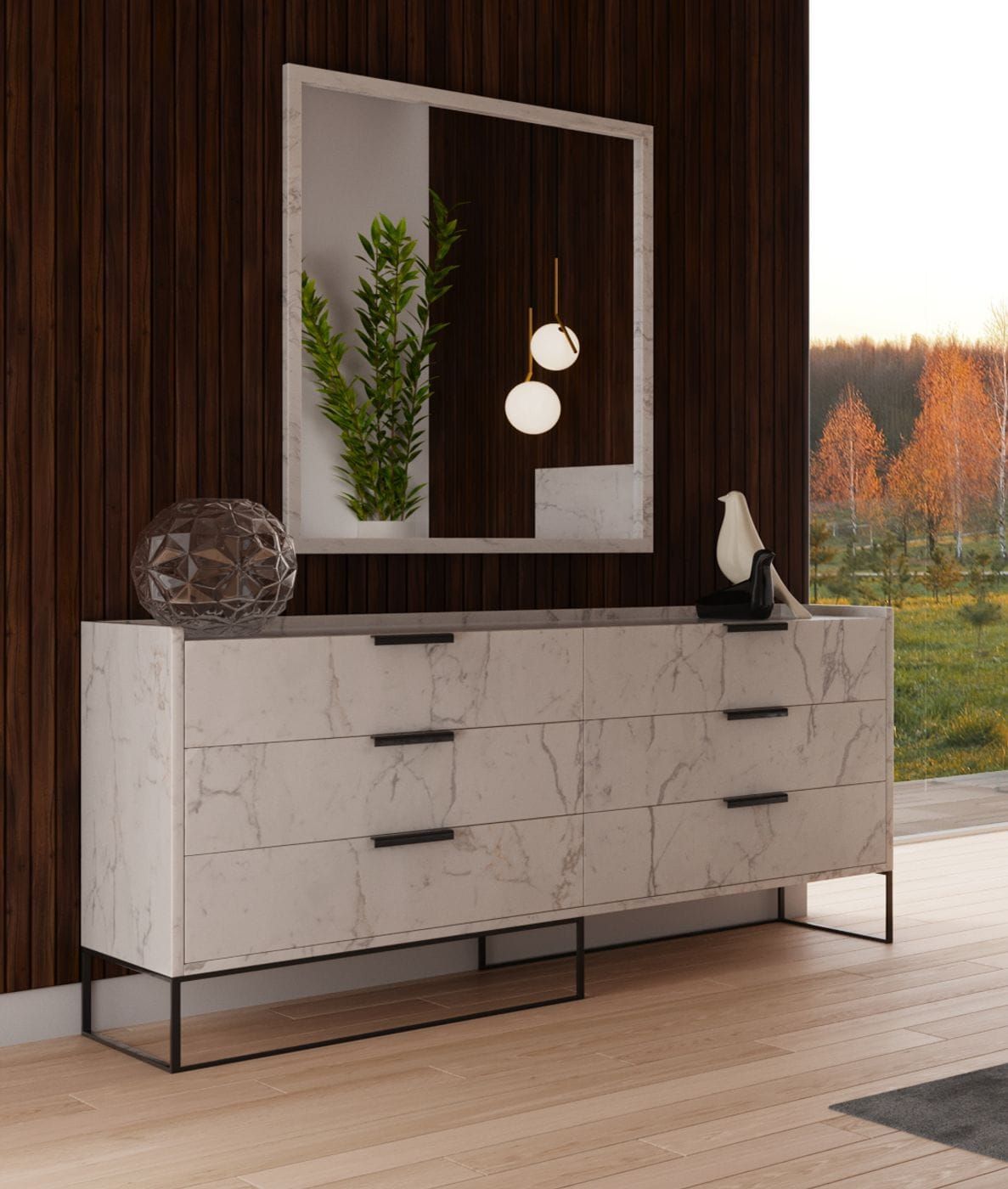Marbella - Italian Modern White Marble Dresser