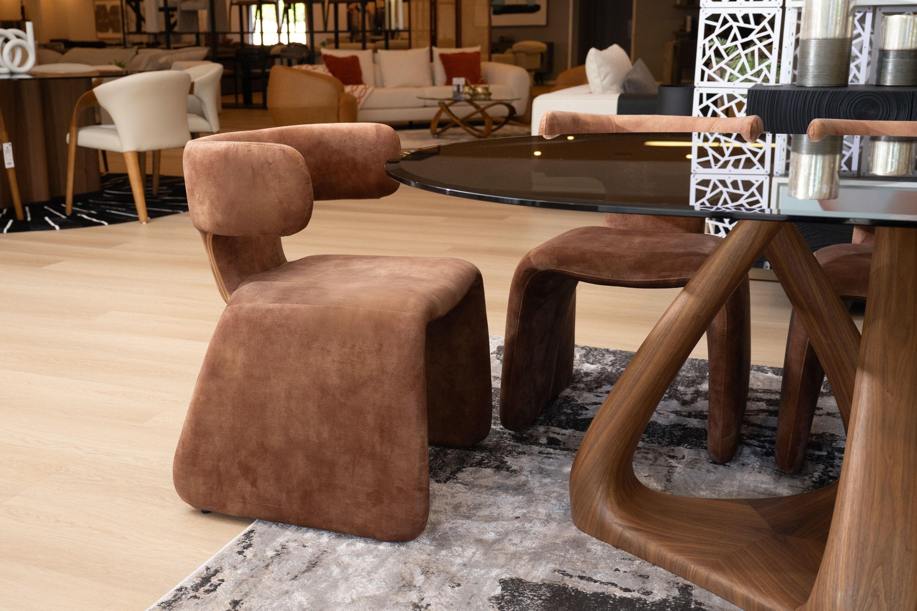 Modrest Bergman Modern Camel Velvet Dining Chair