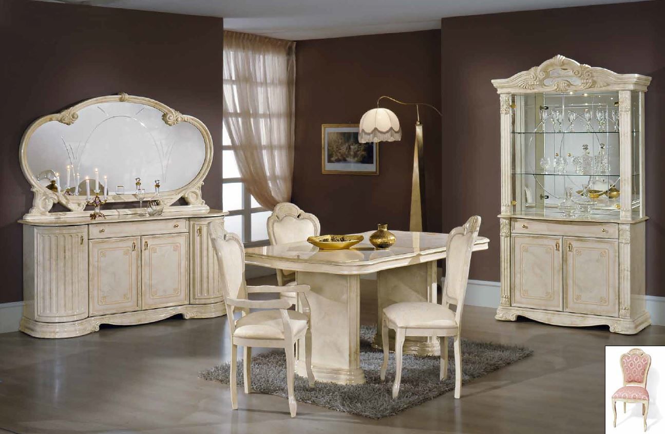 Elizabeth Italian Beige Dining Set, image size:1295x845