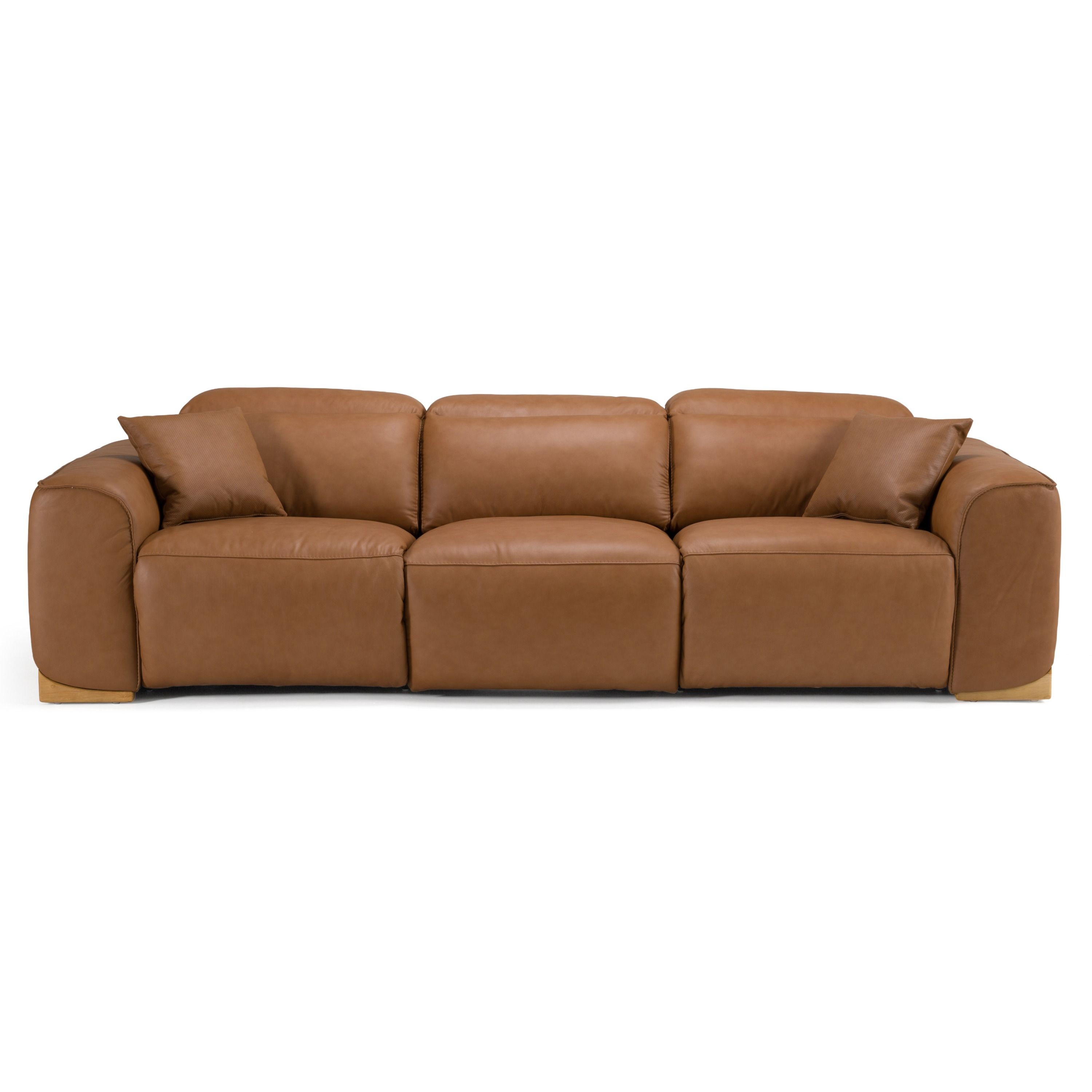 Divani Casa Hagerty Modern Brown Leather Sofa with Power Recliners