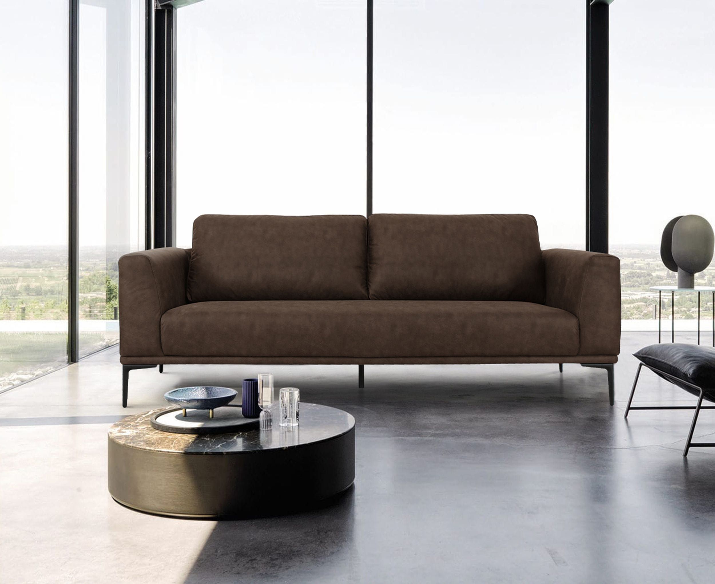 Divani Casa Jada Modern Brown Fabric Loveseat