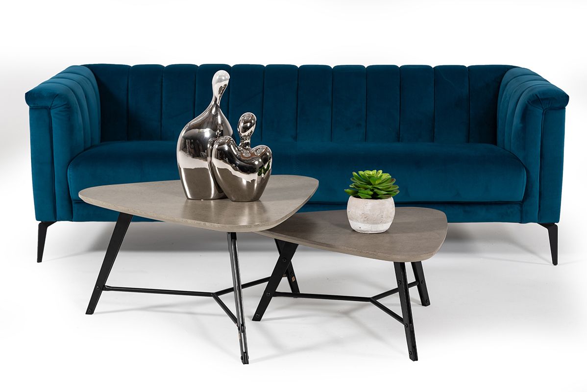 Jeremy Modern Teal Blue Velvet Sofa