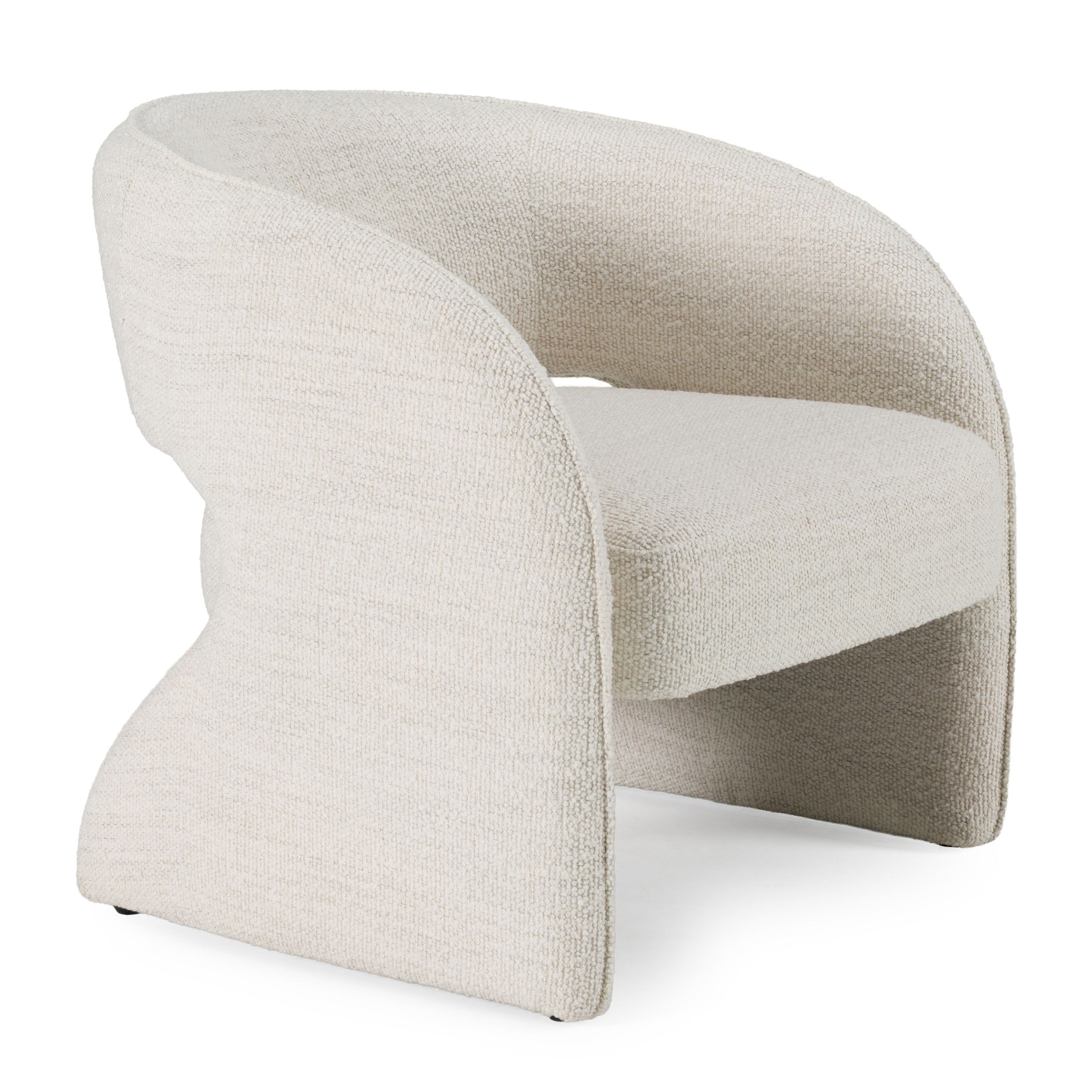 Luby Modern Cream Fabric Accent Chair - Thumbnail 2