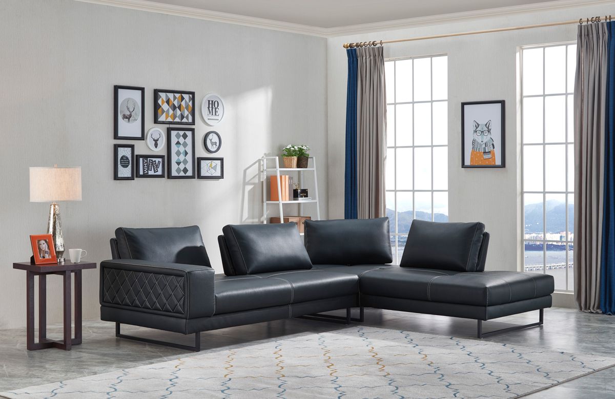 Divani Casa Signal Classic Transitional Contemporary Dark Blue