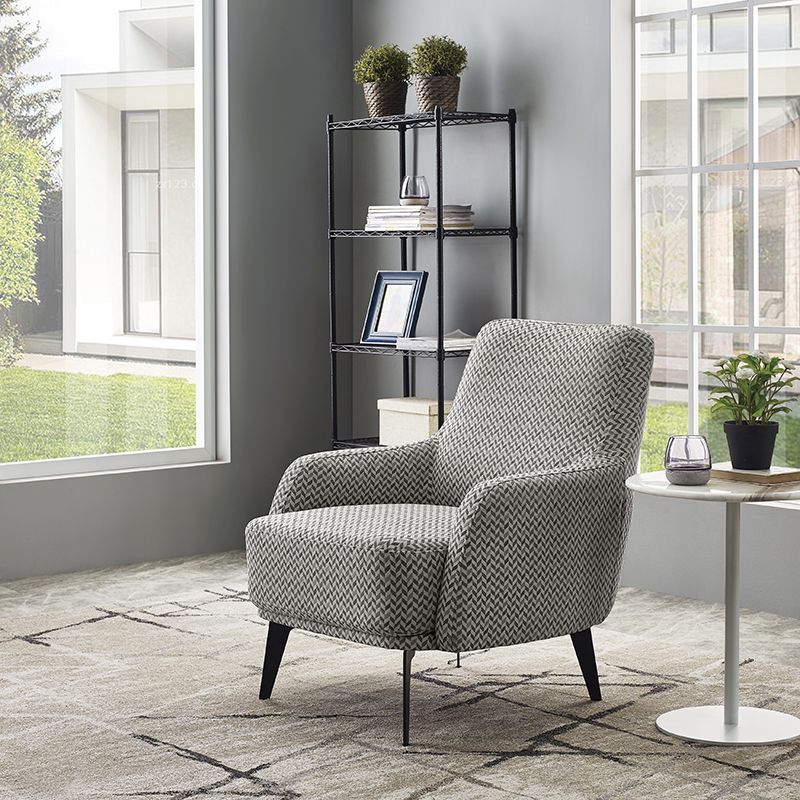 Corydon Modern Herringbone Fabric Accent Chair