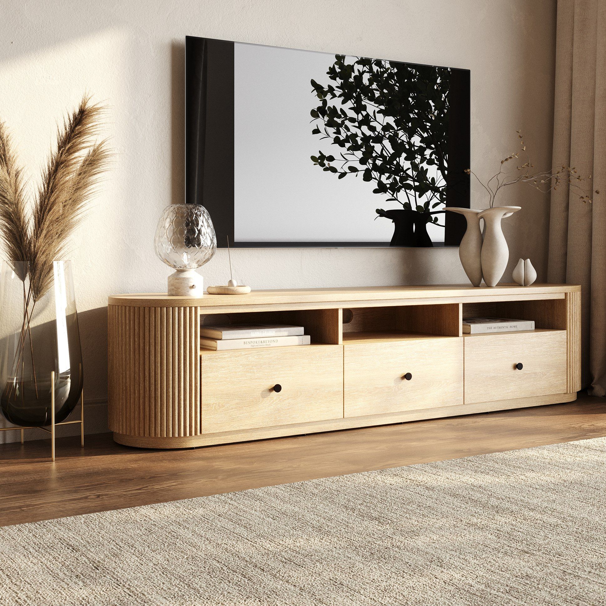 Modrest Jacobson - Modern Natural Acacia TV Stand