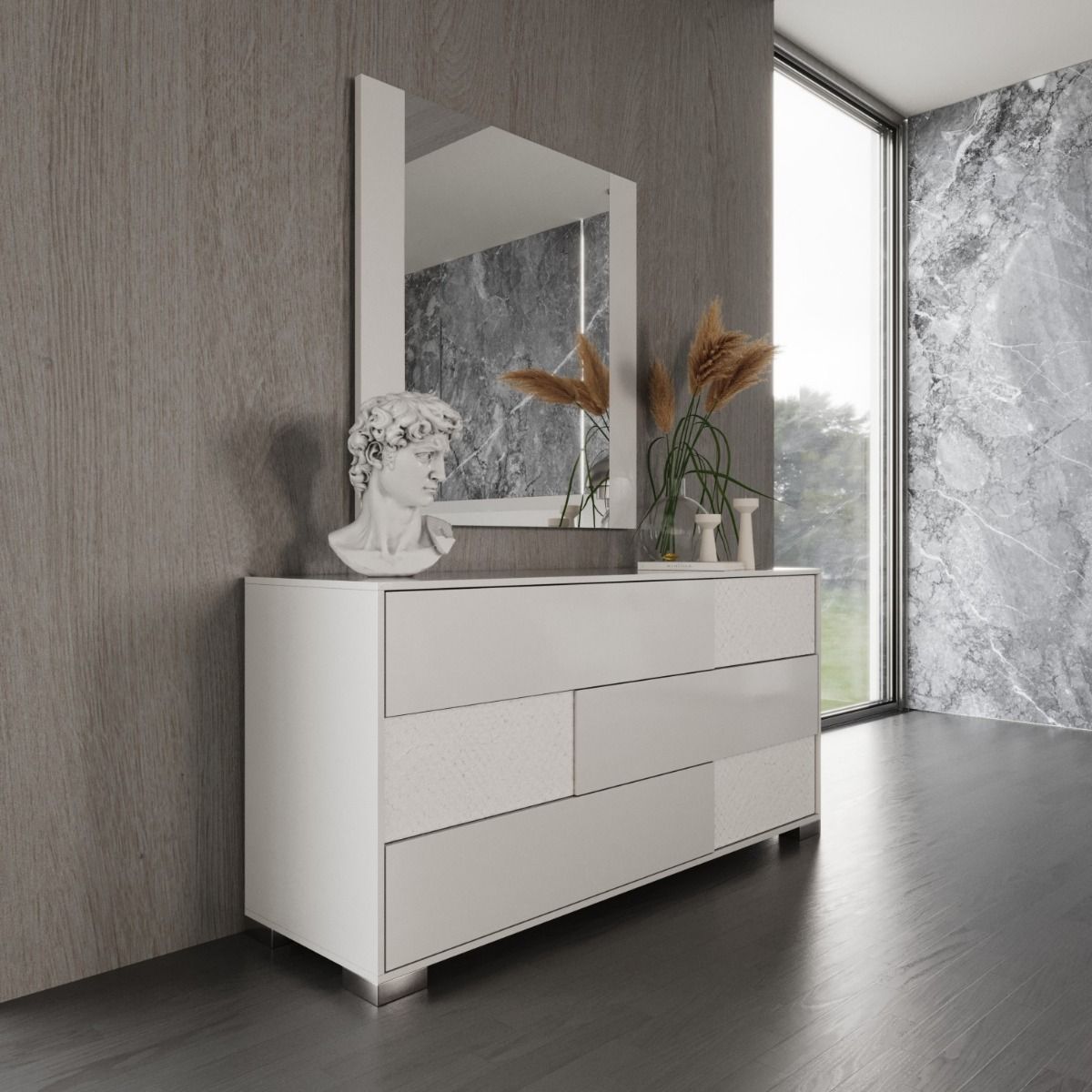 white modern dresser Babyletto Sprout 6-Drawer Double Dresser White