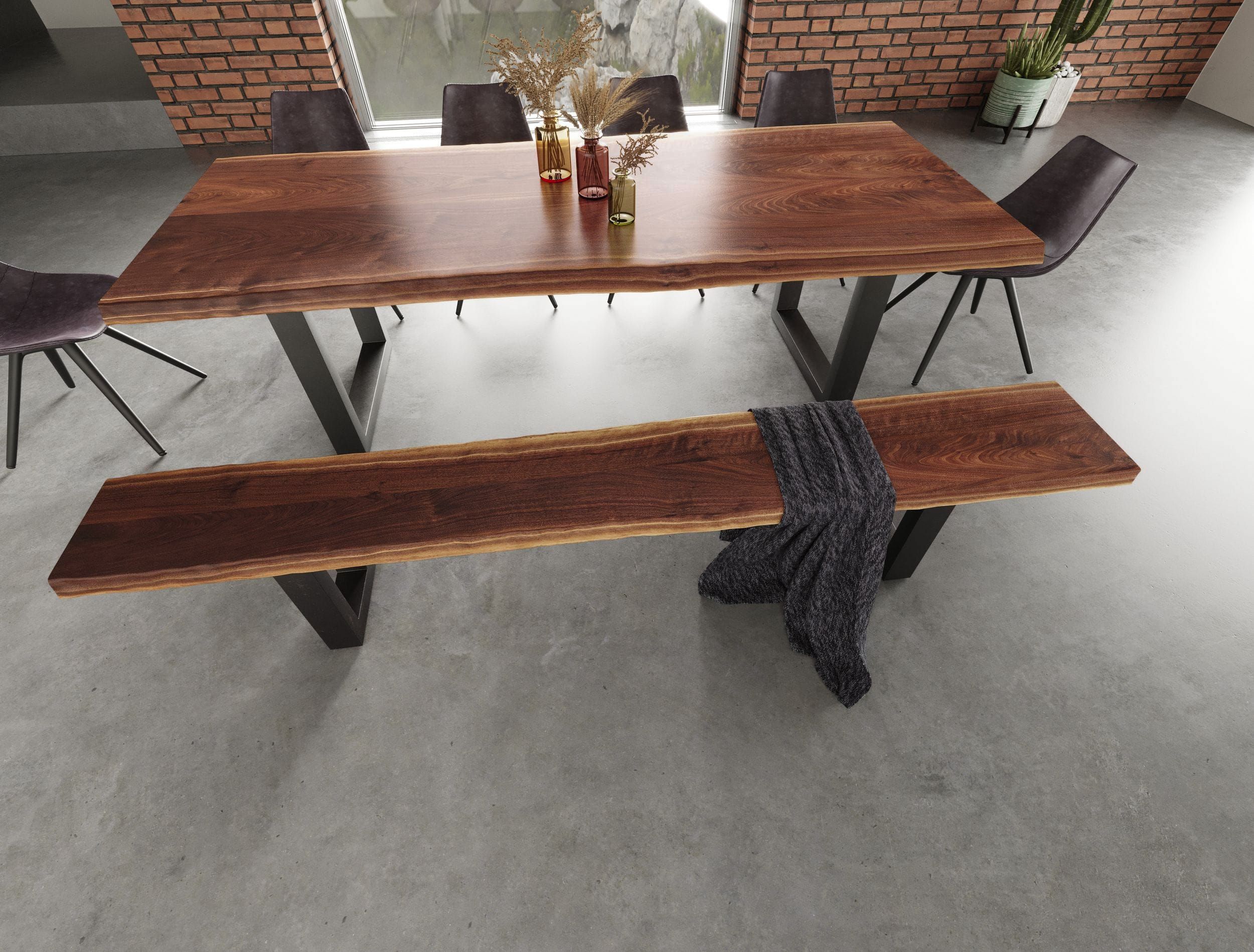 Taylor Large 87 Modern Live Edge Wood Dining Table