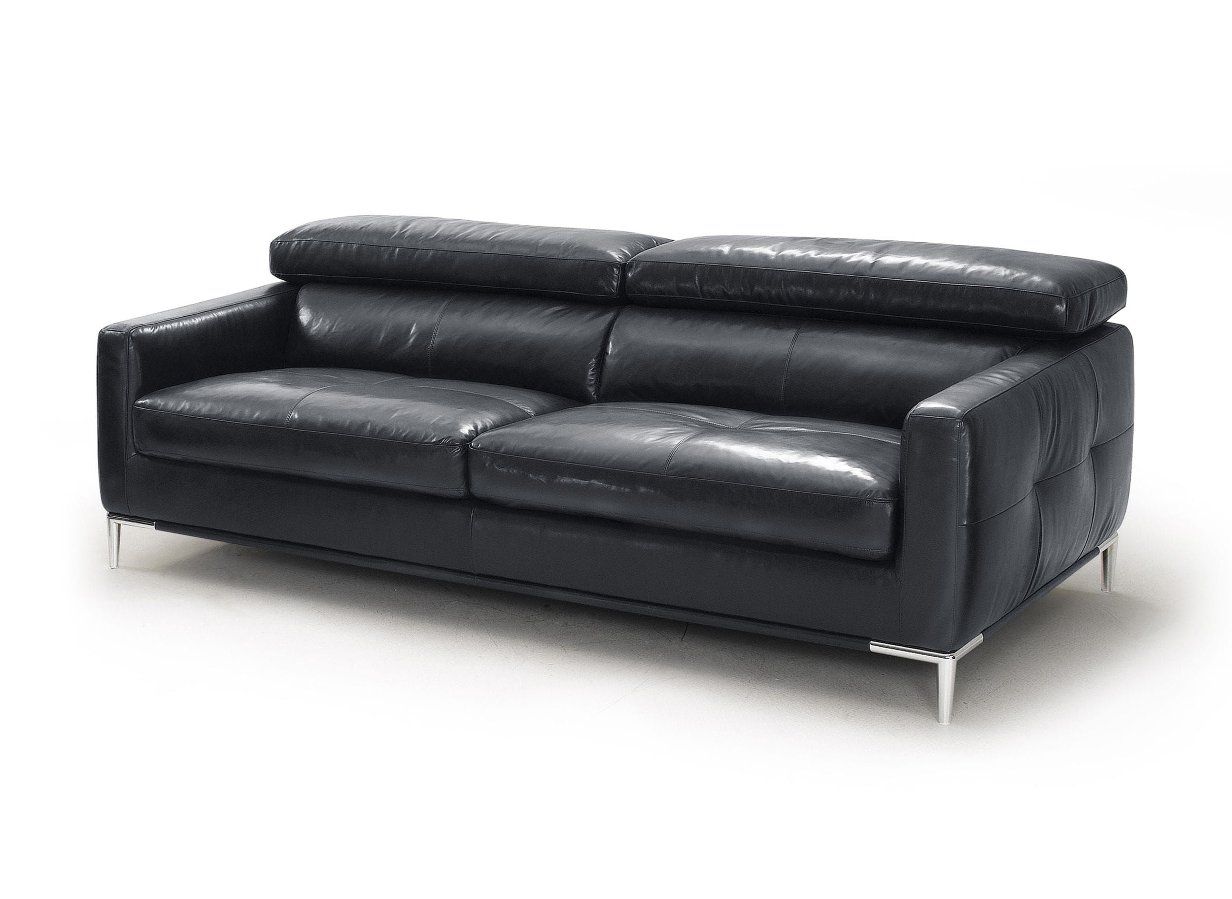 Natalia - Modern Black Leather Sofa