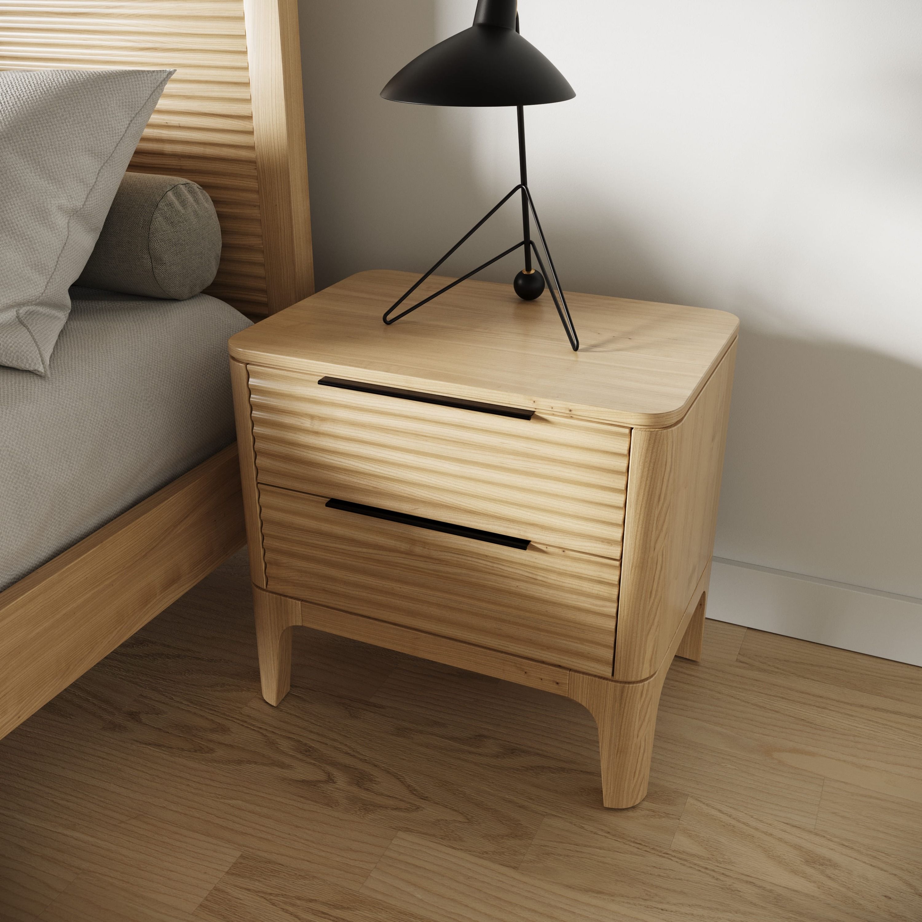 Modrest Seattle - Modern Natural Oak Nightstand