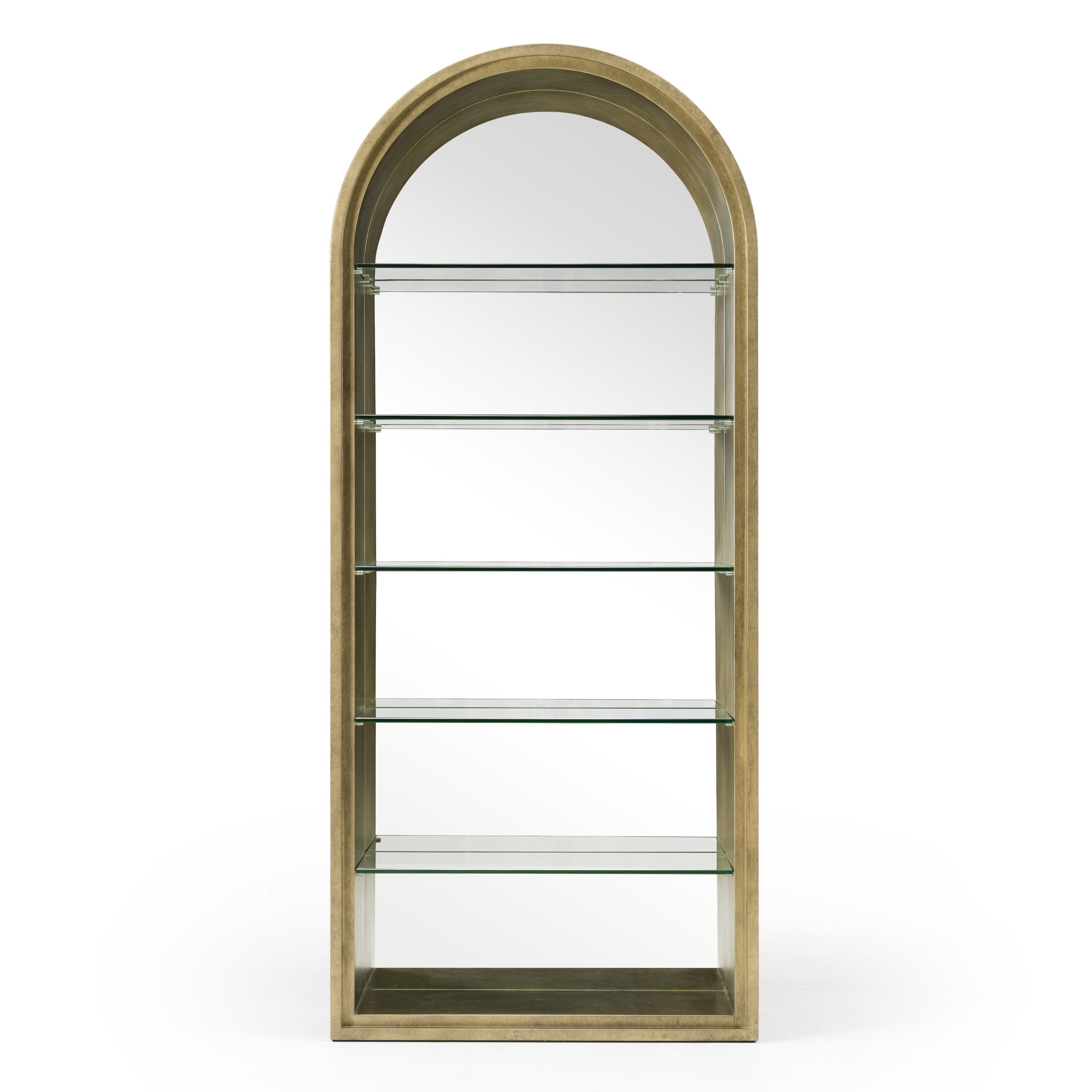 Poise - Modern Antique Brass + Mirror Bookcase - Dining Room