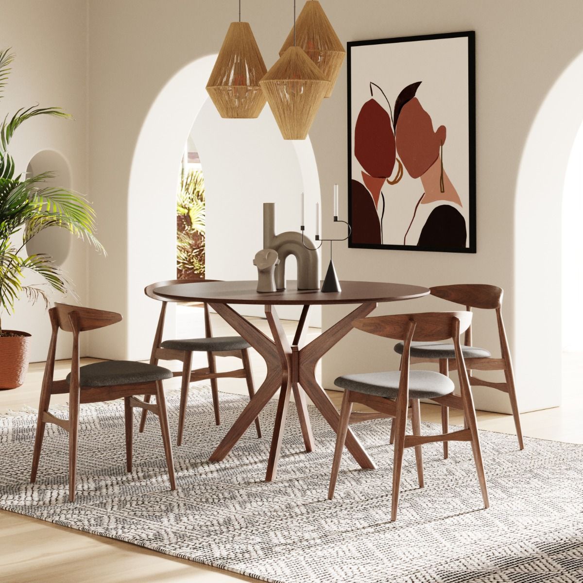 Prospect Modern 47 Round Walnut Dining Table