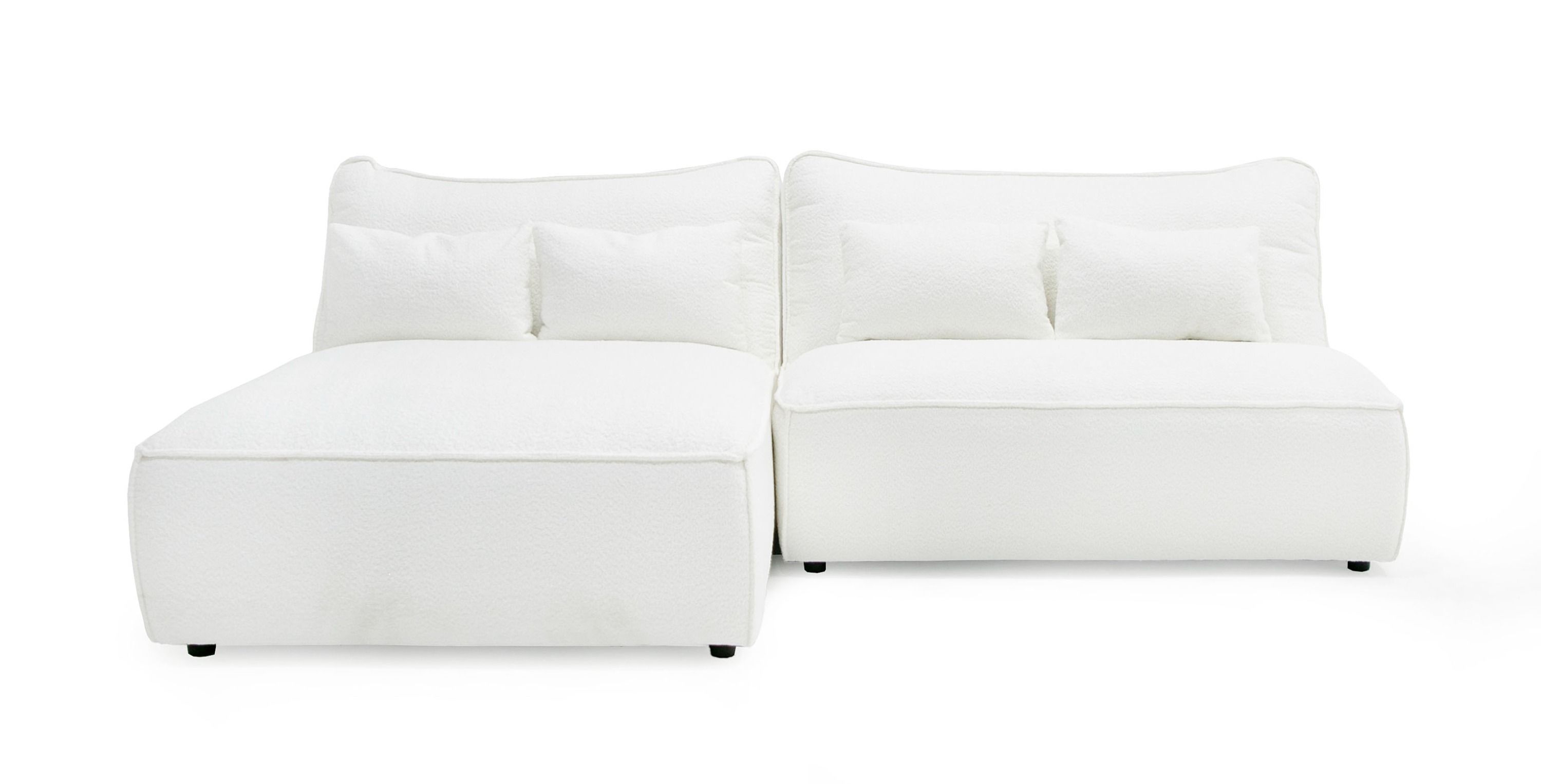 Divani Casa Racine Modern White Fabric Modular Sectional Sofa