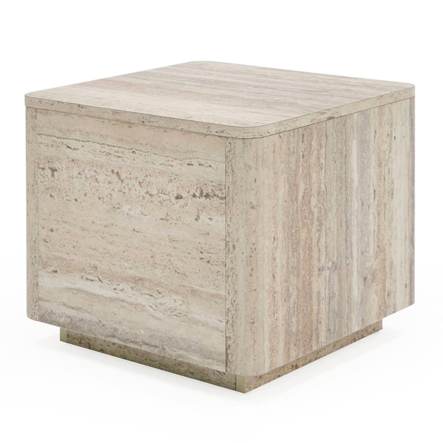 Nova Domus Roma - Modern Travertine Square End Table