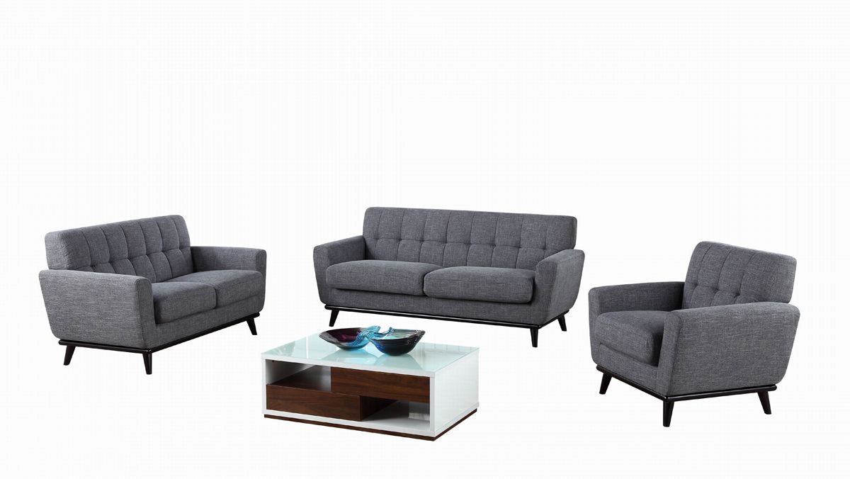 Corsair Modern Grey Fabric Sofa Set