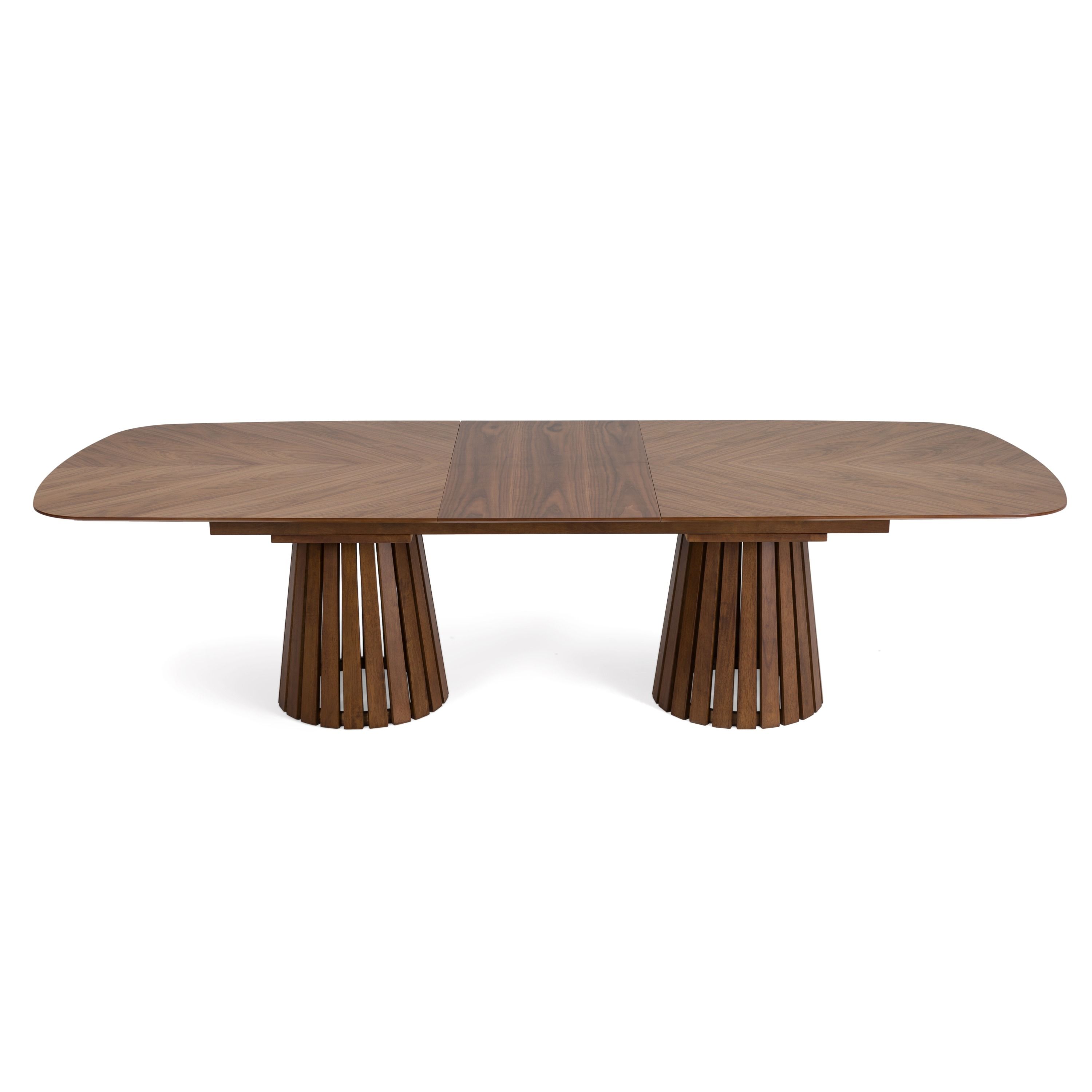 Modrest Truman Mid-Century Modern Walnut Extendable Dining Table