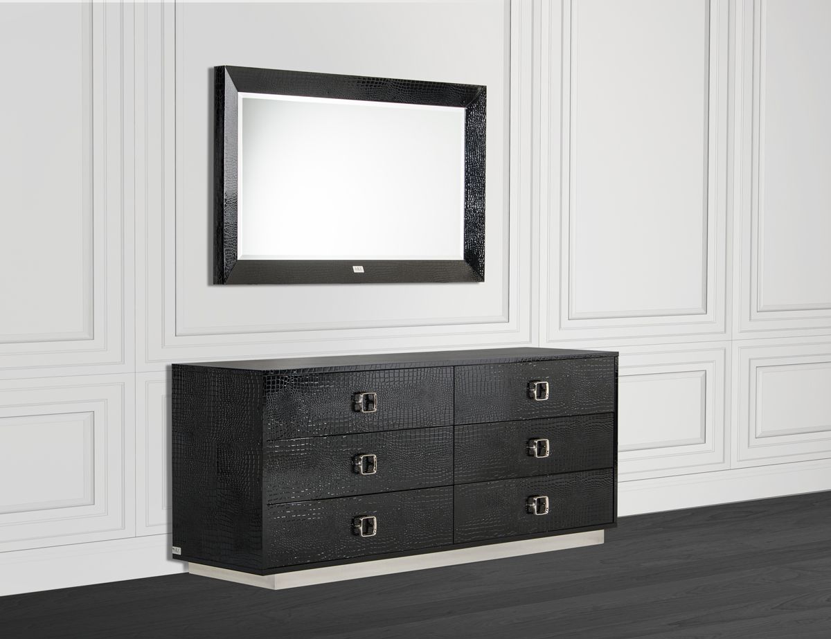 Victoria Modern Black Crocodile Dresser, image size:1200x923