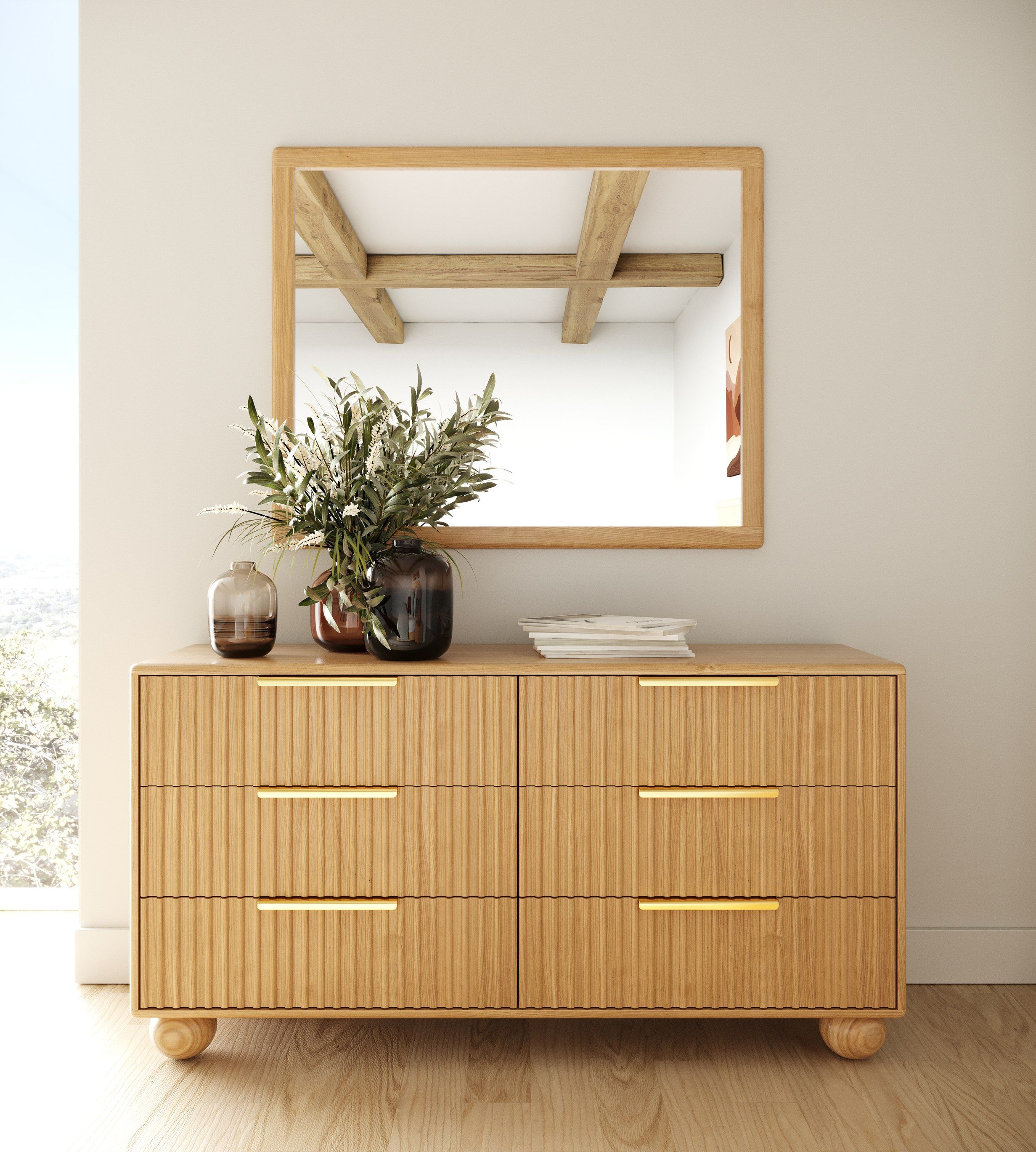 natural wood dresser Four Hands | Meadow 6 Drawer Dresser main image 1