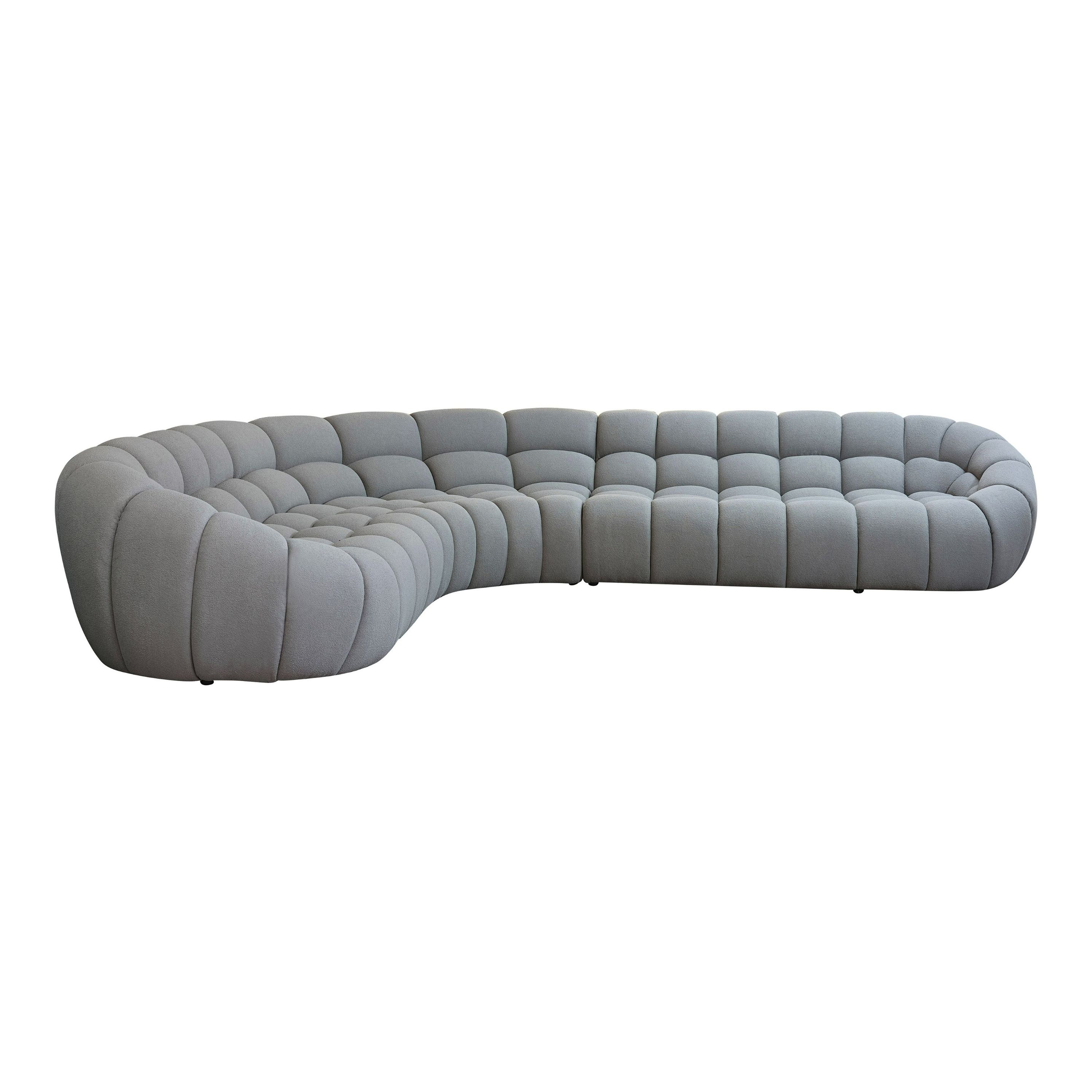 Divani Casa Yolonda - Modern Light Grey Curved Sectional Sofa