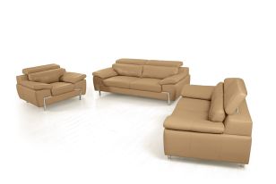 Divani Casa Grange - Modern Camel Leather Sofa Set