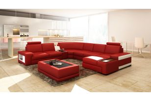 Divani Casa 5103 Modern Bonded Leather Sectional Sofa w/ Audio System