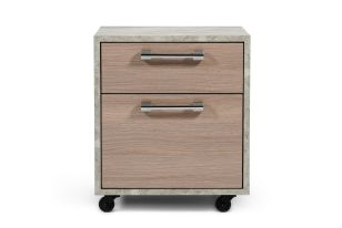 Nova Domus Boston Modern Brown Oak & Faux Concrete Office Small File Cabinet