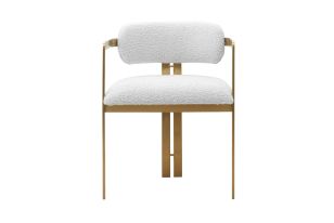 Modrest Feldon - Modern White Fabric + Gold Dining Chair