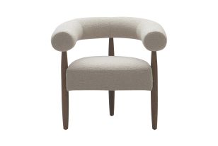Modrest Marchland - Modern Beige Fabric + Oak Accent Chair