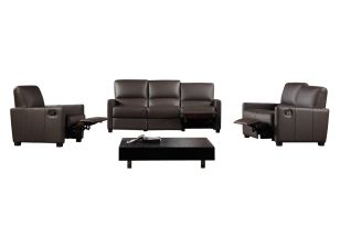 641 Full Italian Leather 3 Piece Reclining Sofa Set