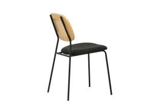 Modern Alizee - Modern Rattan and Black Dining Chair Set of 2