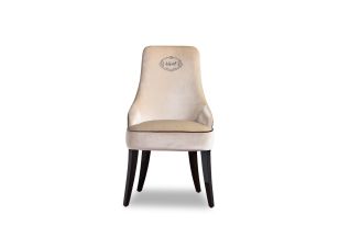 A&X Talin Modern Off-White Velour Dining Chair