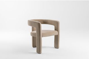 Modrest Cherish - Modern Beige Fabric Dining Chair