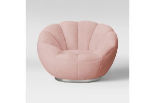 Modrest Dacano - Pink Sherpa Accent Chair