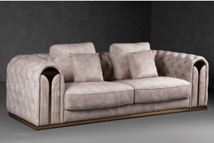 Divani Casa Dosie - Transitional Beige Velvet Sofa