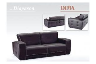 Diapson Modern Espresso Italian Leather Sofa Set