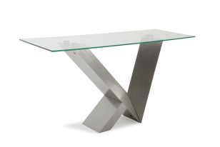 Modrest Harlow Modern Glass & Stainless Steel Console Table