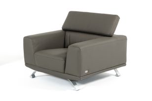 Divani Casa Brustle - Modern Dark Grey Eco-Leather Chair