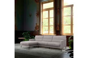 Divani Casa Paraiso - Modern Grey Fabric Left Facing Sectional Sofa