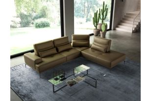 Lamod Italia Sunset - Contemporary Italian Kiwi Leather Right Facing Sectional Sofa