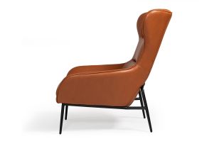 Divani Casa Susan Modern Orange Leatherette Lounge Chair