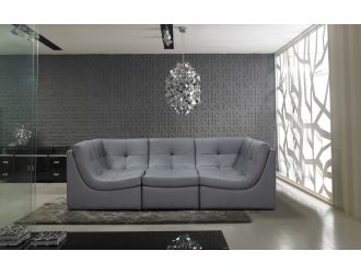 Divani Casa 207 Modern Grey Bonded Leather Sectional Sofa