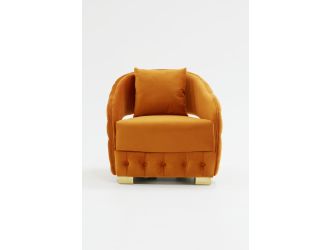 Divani Casa Duarte Modern Orange Velvet Accent Chair