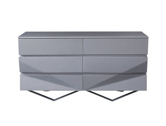 Modrest Duke Modern Grey & Black Gun Chrome Dresser
