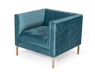 Divani Casa Atwood - Modern Teal Arm Chair