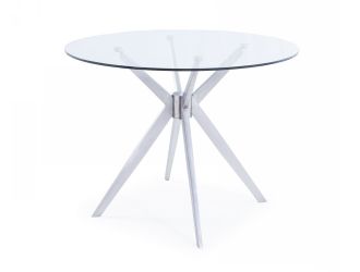 Modrest Dallas - Modern Brushed Stainless Steel Dining Table