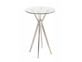 Modrest Kaitlyn - Modern Stainless Steel & Glass Bar Table 